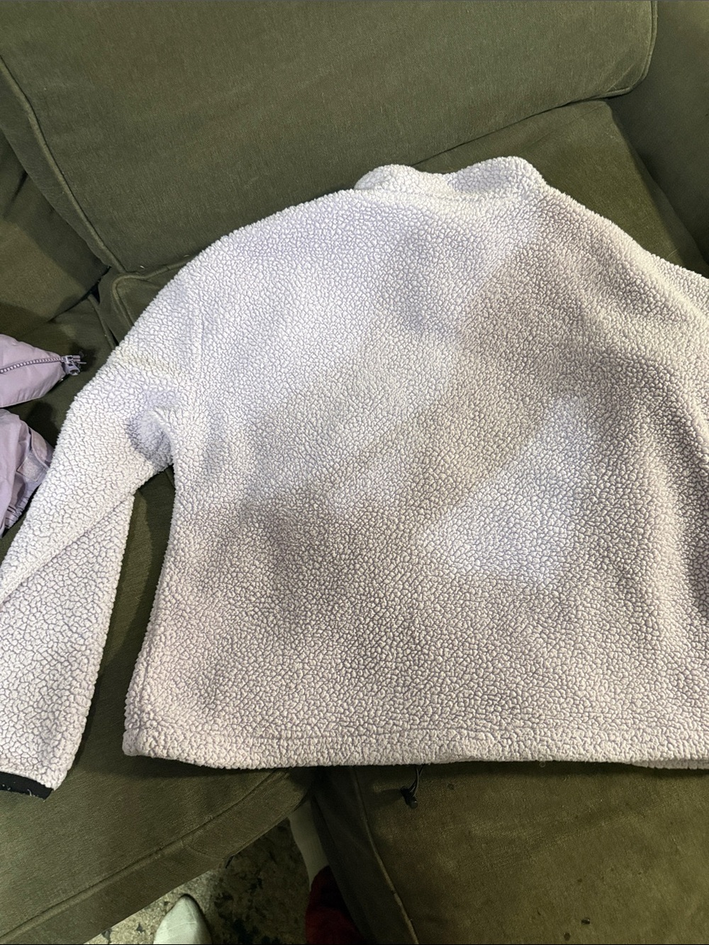 Cozy Plush Sherpa Half-Zip Pullover in Light Lavender - Picture 4 of 4